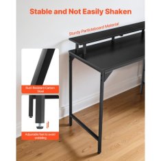 VEVOR Računalniška miza 120x50x86 cm Črna