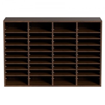 VEVOR Organizator za literaturo 36 predelkov Nastavljive police 997x305x68 cm Rjave barve