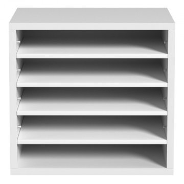 VEVOR Organizator za literaturo 5 predelkov 353x305x33 cm bel