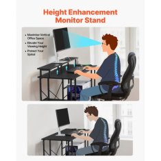 VEVOR Računalniška miza 120x50x865 cm Črna