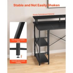 VEVOR Računalniška miza 120x50x865 cm Črna