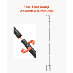 VEVOR Dvojni vrtni kavlji Shepherds Hooks zunanji 295x250x2345 mm črni