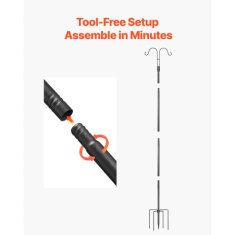 VEVOR Dvojni obešalnik Shepherds Hooks 8 kosov 295x250x1560 mm črna