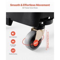 VEVOR Voziček za smetnjak 62x40x21 cm Črn