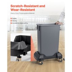 VEVOR Voziček za smetnjak 62x40x21 cm Črn