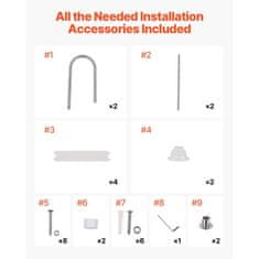 VEVOR Lestev za bazen 4-stopenjski dvojni ročaji 60x445x1825 cm srebrna