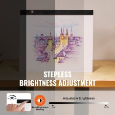 VEVOR Svetlobna tabla B4 LED ultra tanka 402x308 cm črna