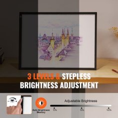 VEVOR Svetlobna tabla A3 LED svetlobna podloga 429x309 cm črna