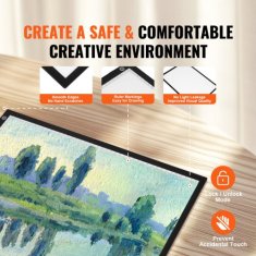 VEVOR Svetlobna tabla A3 LED svetlobna podloga 429x309 cm črna