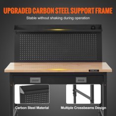 VEVOR Delovna miza SHFGM4824GR 1219x61x711-1003 cm rjava