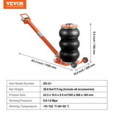 VEVOR Air Jack ZG-C+ 1100x268x140 mm Nastavljiva ročica