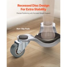 VEVOR Voziček za pohištvo 3-kolesni težka izvedba 16x16x55 cm jeklo črna