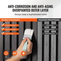 VEVOR Akustični stenski panel 120x60x21 cm Črni MDF