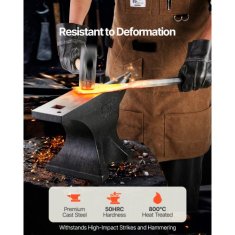 VEVOR Anvil enojni rog 572x98 mm kovinsko orodje za obdelavo