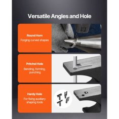 VEVOR Anvil enojni rog 572x98 mm kovinsko orodje za obdelavo