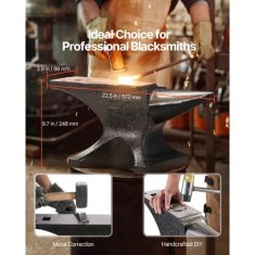 VEVOR Anvil enojni rog 572x98 mm kovinsko orodje za obdelavo