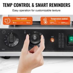 VEVOR Aparat za vaflje pravokoten 2 kosa 30x41x25 cm srebrn