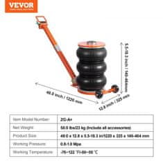 VEVOR Air Jack ZG-A+ 1220x325x140-464 mm Nastavljiva ročica