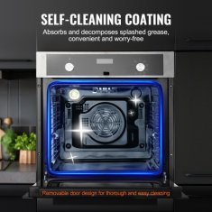 VEVOR Vgradna električna pečica za vgradnjo 595x567x595 mm 76 L 9 funkcij