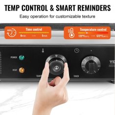 VEVOR Aparat za vaflje v palčkih 6 kosov 1500W 390x370x230 mm srebrn