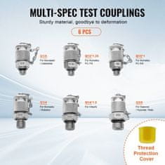 VEVOR Komplet za hidravlično testiranje 3 merilniki 6 priključkov 3 cevi 285x210x705 mm