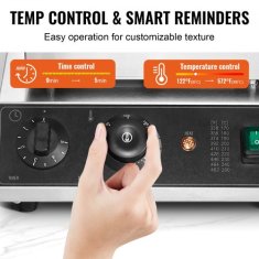 VEVOR Aparat za vaflje 4-delni okrogli belgijski 30x405x245 cm srebrn