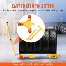 VEVOR Voziček za stroje 425x335x116 mm z ročajem ogljikovo jeklo