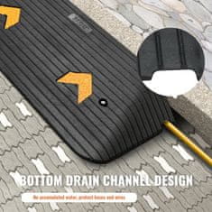 VEVOR Pragovni naklon 3 stopnice z 1 kanalom 902x457x76 cm Črna