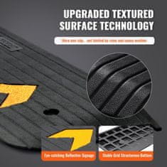 VEVOR Pragovni naklon 1 vzpon gumijasti robni naklon 113x241x25 cm