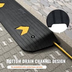 VEVOR Pragovni naklon 1 vzpon gumijasti robni naklon 113x241x25 cm