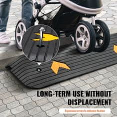 VEVOR Pragovni naklon 1 vzpon gumijasti robni naklon 113x241x25 cm