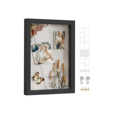 Songmics Okvir za slike 365x26 cm črne barve
