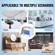 VEVOR Ultrazvočni čistilec 03 L 180x165x215 mm Nerjaveče jeklo