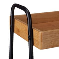 Northio Servirni voziček iz bambusa z 3 odstranljivimi pladnji in 4 kolesi