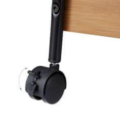 Northio Servirni voziček iz bambusa z 3 odstranljivimi pladnji in 4 kolesi