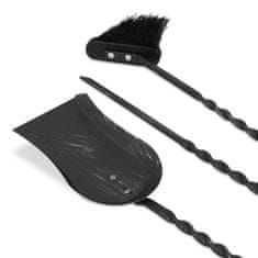 Northix 4-delni kaminski komplet iz litega železa z vgrajeno posodo