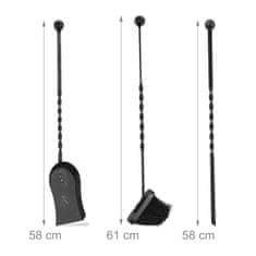 Northix 4-delni kaminski komplet iz litega železa z vgrajeno posodo