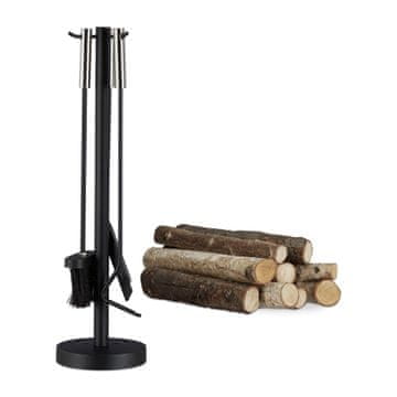 Northix Kamin 4 delni iz litega železa s posodo za pepel 60x30x30 cm