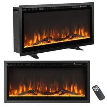 Northix Električni kamin 91,5 cm – stenski ali samostoječi, 750/1500 W