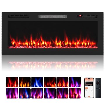 Northix 42-palčni električni kamin 750 W/1500 W Wi-Fi z daljinskim upravljalnikom