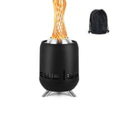 Northix Namizni kamin brez dima Ø16,5 cm prenosni z dvostensko konstrukcijo