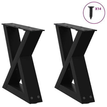 Vidaxl Noge za klubsko mizico 2 kosa črne 30 x (30-31,3) cm jeklo