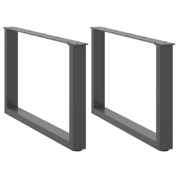 Vidaxl Noge za klubsko mizico v obliki črke U 2 kosa antracitne 60 x (42-43) cm jeklo