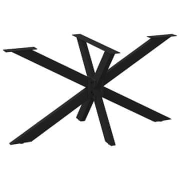 Vidaxl Noge jedilne mize pajkove oblike črne 150x78x(72-73) cm jeklo