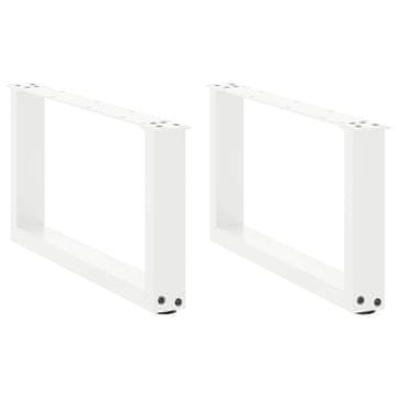 Vidaxl Noge za klubsko mizico v obliki črke U, 2 kosa, bele, 60 x (30-31) cm, jeklo