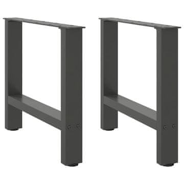 Vidaxl Noge za klubsko mizico antracitne barve 2 kosa 60 x (42-43) cm jeklo