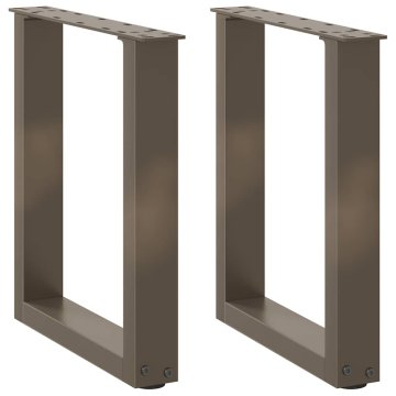 Vidaxl Noge za klubsko mizico v obliki črke U, 2 kosa, naravno jeklo, 38 x (42-43) cm, jeklo