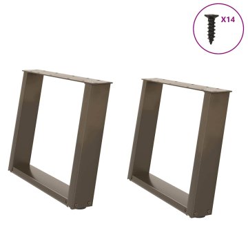 Vidaxl Noge za klubsko mizico v obliki črke U, 2 kosa, naravno jeklo, 60 x (42-43) cm, jeklo