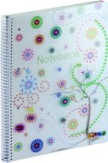 Ancor Zvezek spirala A4 črte plastična platnica, 120 listov, #8818.02 Pomlad