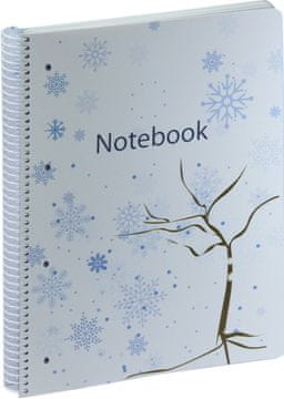 Ancor Zvezek spirala A4 črte plastična platnica, 120 listov, #8818.01 Zima